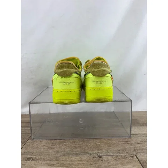 Off-White x Nike Air Force 1 Low Volt Neon Yellow Black AO4606-700 Mens Size 7 - Picture 4 of 9